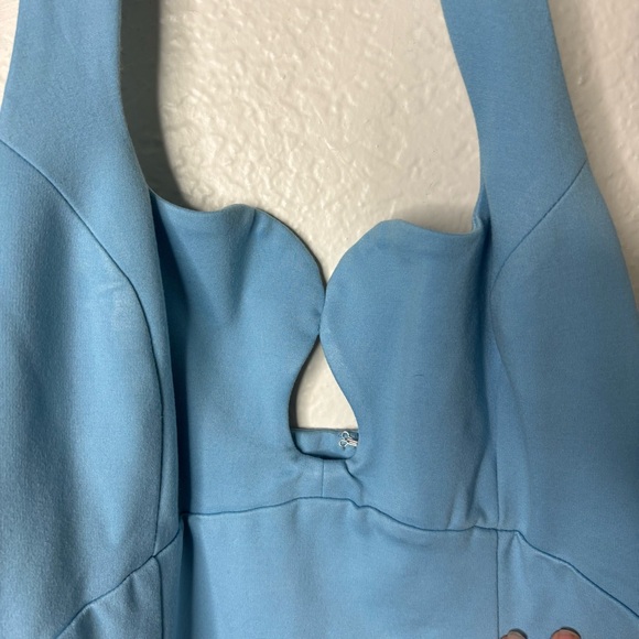 Elliatt Tuning Halter Neck Column Blue Cutout Gown Maxi Dress Size Medium - Picture 4 of 6